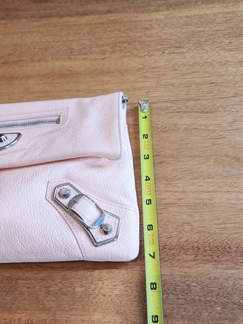 Balenciaga Metallic Edge Classic Envelope Bag Clutch - Pale Pink/Peach - Picture 14 of 16